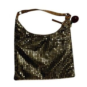Sparkly Gold Mesh Shoulder Bag EveningParty Clutch Rhinestone Free‎ NYAppleCharm